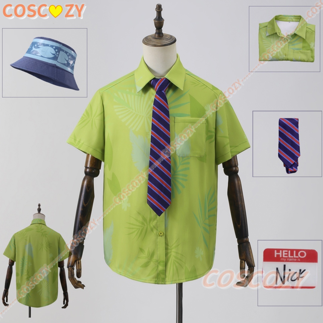 Anime Cosplay Name - Karikatür Nick Wilde Cosplay Yeşil Baskılı