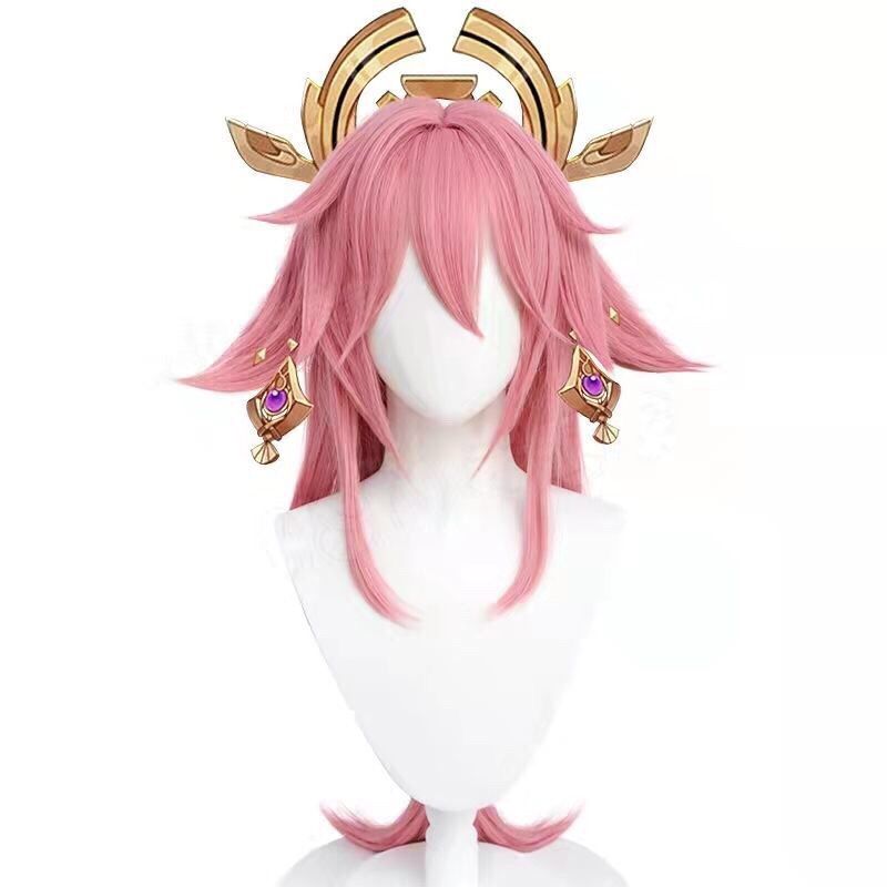 Anime Cosplay Realistic - Genshin Impact Yae Miko Cosplay Peruk